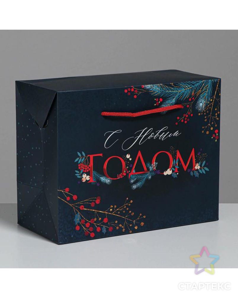 Пакет-коробка «Новогодние сумерки», 23 × 18 × 11 см арт. СМЛ-91359-1-СМЛ0004922090 1