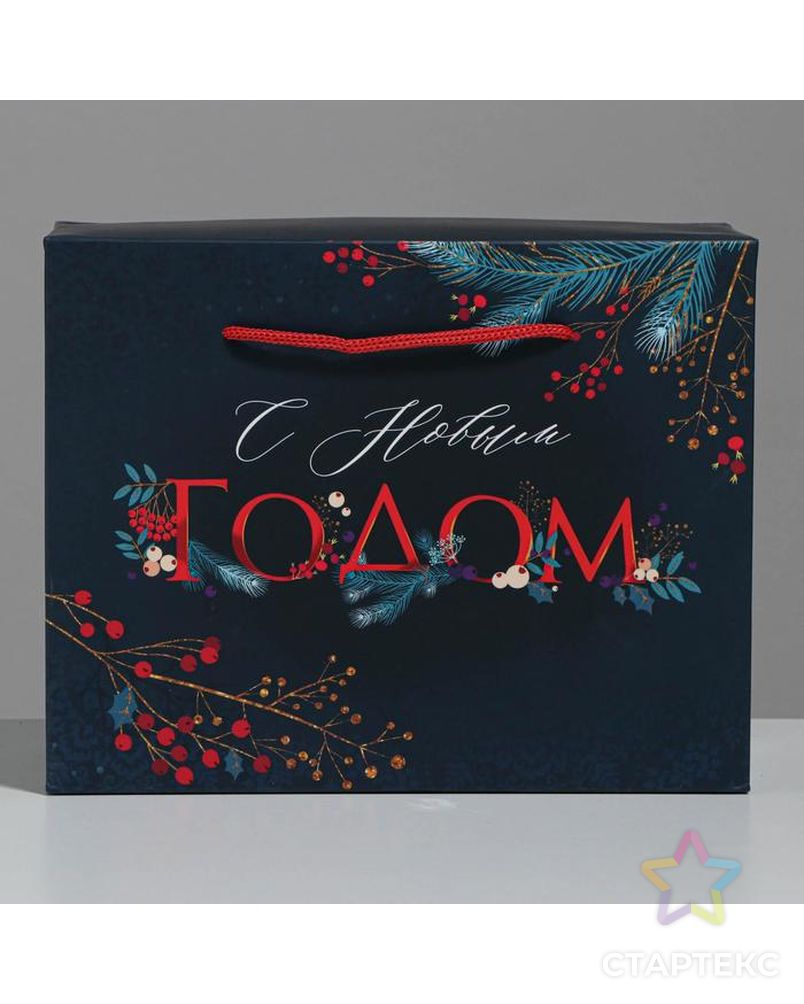 Пакет-коробка «Новогодние сумерки», 23 × 18 × 11 см арт. СМЛ-91359-1-СМЛ0004922090 3