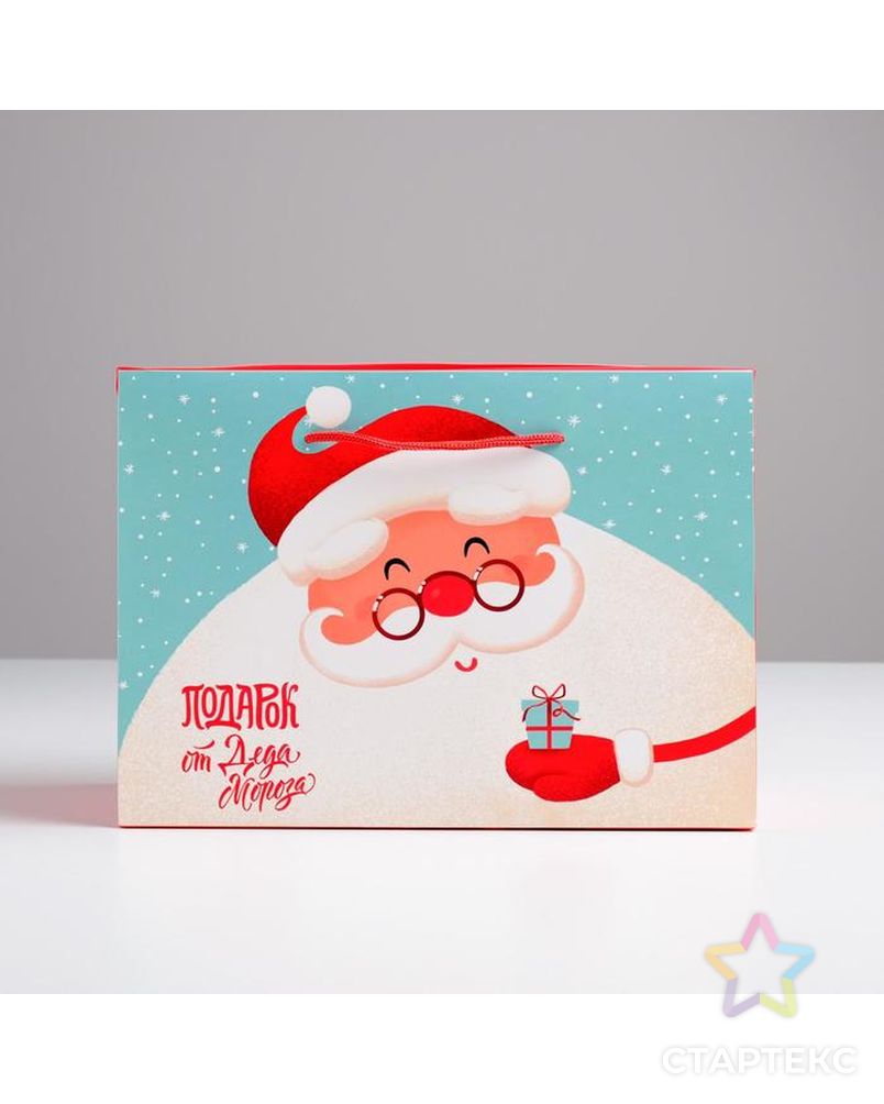 Пакет-коробка «Дед мороз», 28 × 20 × 13 см арт. СМЛ-93603-1-СМЛ0004922098 2