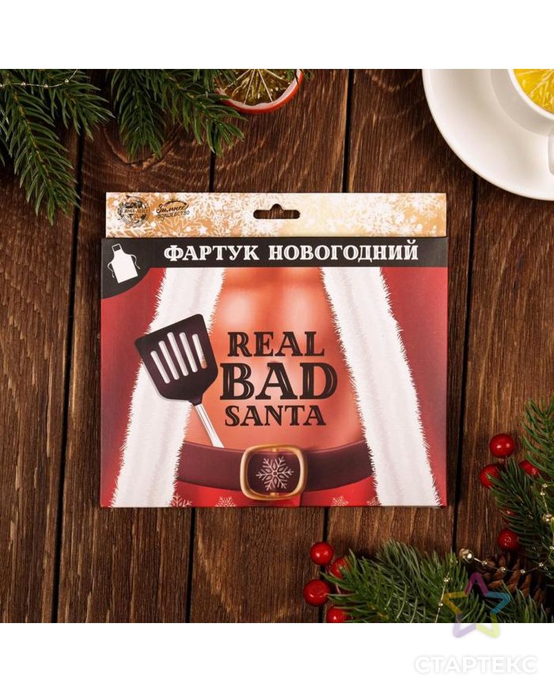 Фартук Новый год Real Bad Santa, 50 х 70 см арт. СМЛ-38833-1-СМЛ0004923766