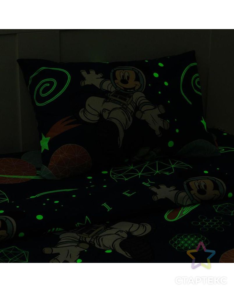 Детское постельное белье 1,5 сп Neon Series, "Mickey", Микки Маус, 143*215 см, 150*214 см, 50*70 см -1 шт арт. СМЛ-178335-1-СМЛ0004948399 3