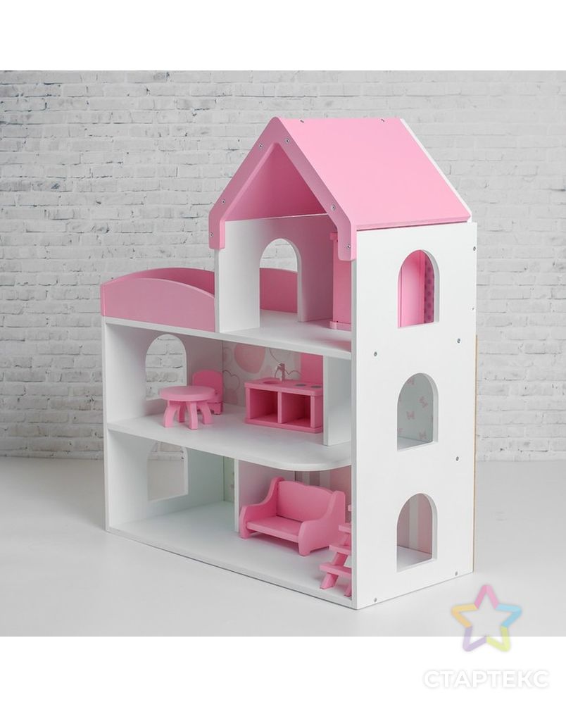 Кукольный дом «Мармелад» с обоями и набором мебели арт. СМЛ-82543-1-СМЛ0004948443 2