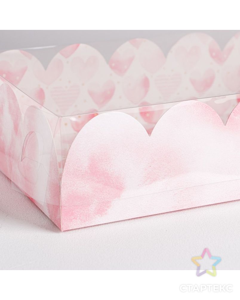 Коробка подарочная с PVC-крышкой «Для любимых», 20 × 30 × 8 см арт. СМЛ-85660-1-СМЛ0004950881 4
