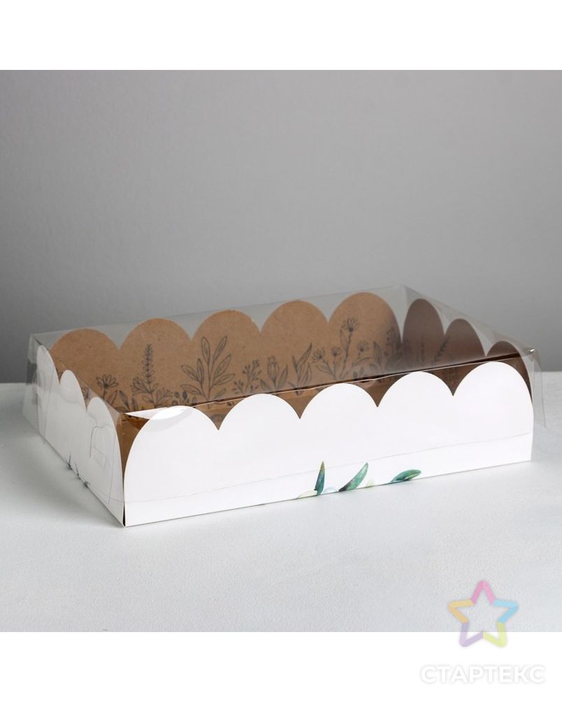 Коробка подарочная с PVC-крышкой «Крафт», 20 × 30 × 8 см арт. СМЛ-85679-1-СМЛ0004950889 2