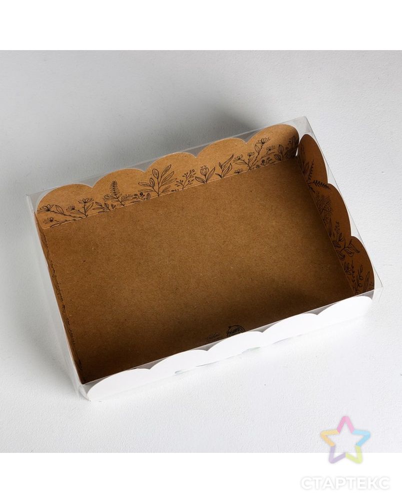 Коробка подарочная с PVC-крышкой «Крафт», 20 × 30 × 8 см арт. СМЛ-85679-1-СМЛ0004950889 3
