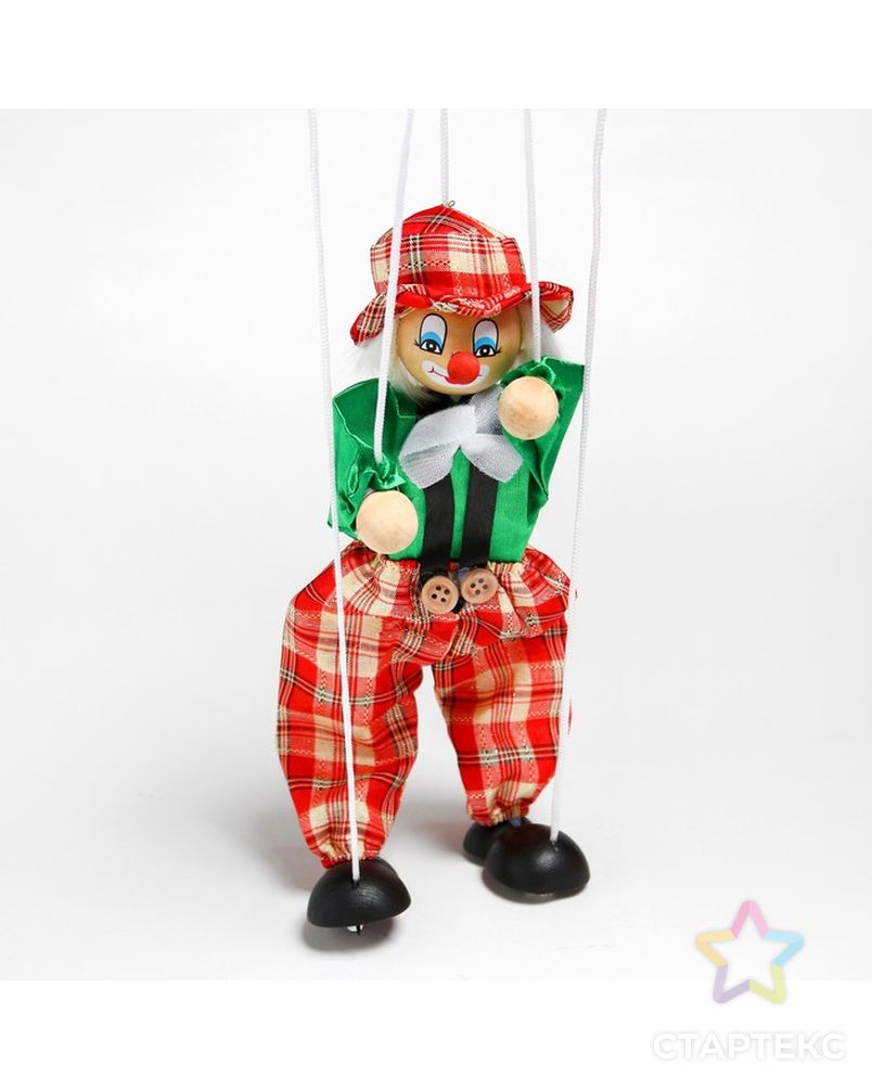 Дергунчик - марионетка на ниточках "Клоун в шляпе", цвета МИКС арт. СМЛ-58188-1-СМЛ0000495847 2