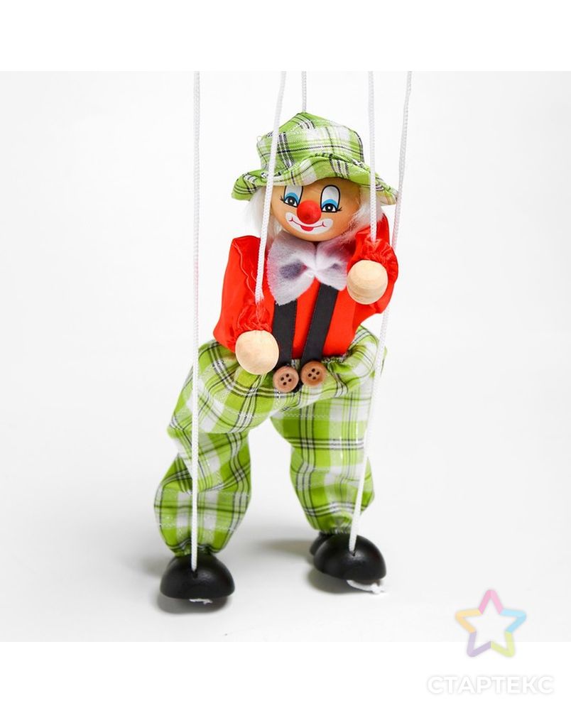 Дергунчик - марионетка на ниточках "Клоун в шляпе", цвета МИКС арт. СМЛ-58188-1-СМЛ0000495847 3