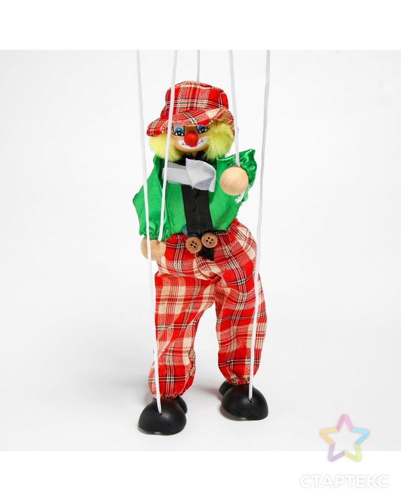 Дергунчик - марионетка на ниточках "Клоун в шляпе", цвета МИКС арт. СМЛ-58188-1-СМЛ0000495847 4