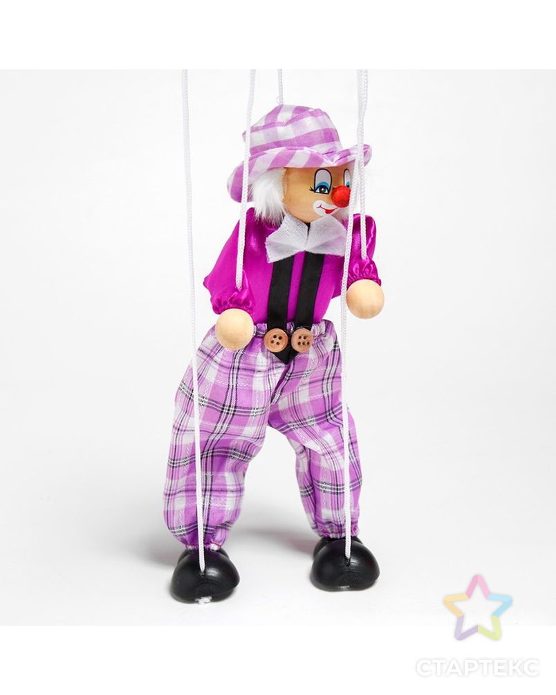 Дергунчик - марионетка на ниточках "Клоун в шляпе", цвета МИКС арт. СМЛ-58188-1-СМЛ0000495847 5