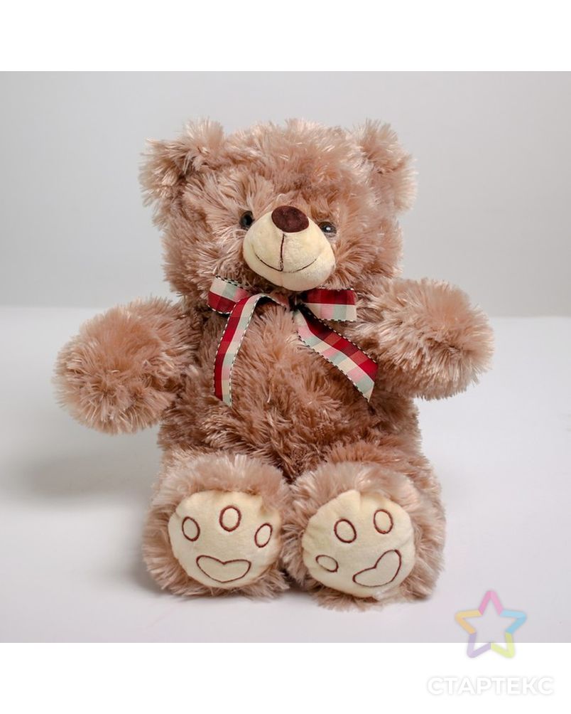Мягкая игрушка «Медведь с клетчатым бантом», 30 см, цвета МИКС арт. СМЛ-82168-1-СМЛ0004958625 1