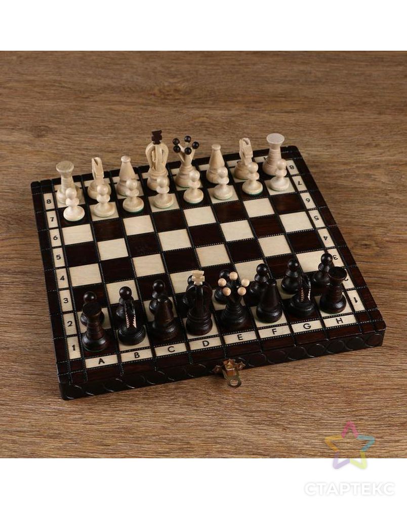 Шахматы "Королевские", 28х28 см, король h=6 см.пешка h-3см арт. СМЛ-83852-1-СМЛ0004963443 1