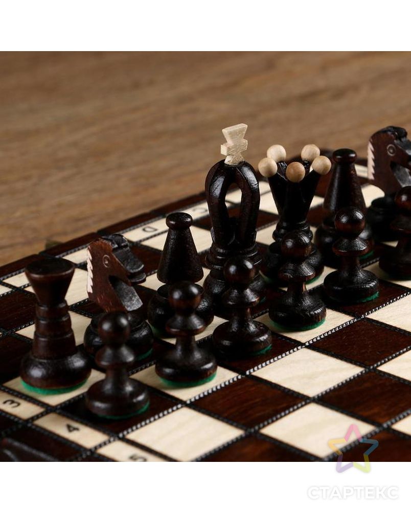 Шахматы "Королевские", 28х28 см, король h=6 см.пешка h-3см арт. СМЛ-83852-1-СМЛ0004963443 3