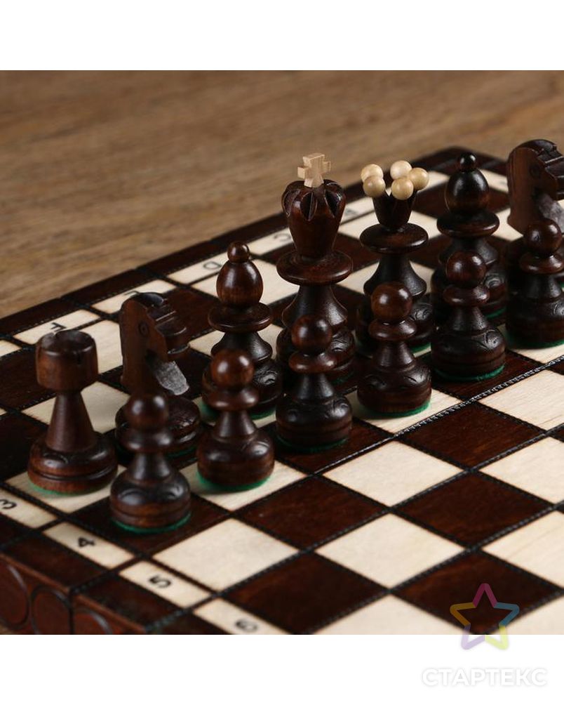 Шахматы "Жемчуг", 28х28 см, король h=6.5 см. пешка h-3  см арт. СМЛ-83853-1-СМЛ0004963447 3