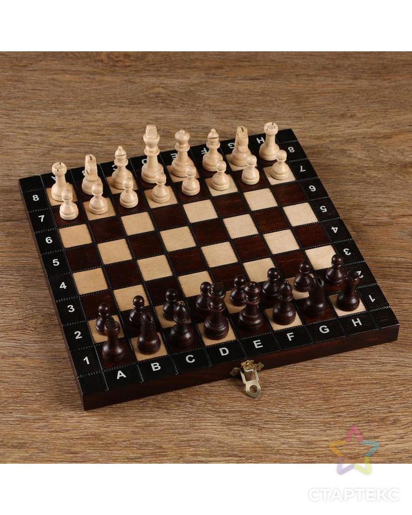 Шахматы ручной работы, 27х27 см, король h=6 см. пешка h- 2,5см арт. СМЛ-83855-1-СМЛ0004963450 1