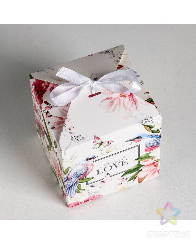 Коробка складная «Цветочная», 12 × 12 × 12 см арт. СМЛ-84677-1-СМЛ0004967919 3