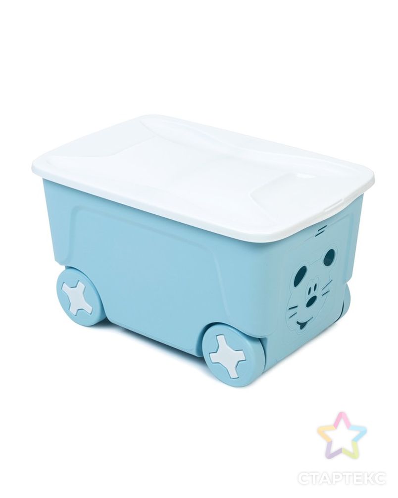 Детский ящик для игрушек COOL на колесах 50 литров, цвет голубой арт. СМЛ-82132-1-СМЛ0004980315