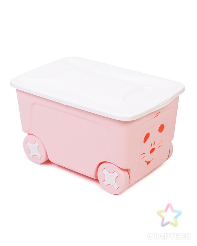 Детский ящик для игрушек COOL на колесах 50 литров, цвет розовый арт. СМЛ-82133-1-СМЛ0004980316 1