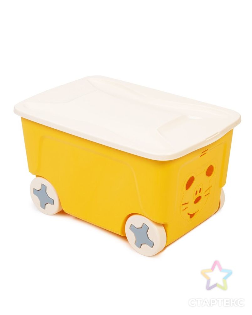Детский ящик для игрушек COOL на колесах 50 литров, цвет жёлтый арт. СМЛ-82134-1-СМЛ0004980317 1