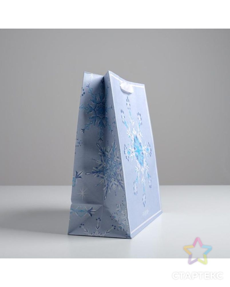 Пакет крафтовый квадратный «Снежинка», 14 × 14 × 9 см арт. СМЛ-117728-2-СМЛ0004984271 3