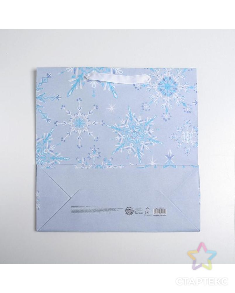 Пакет крафтовый квадратный «Снежинка», 14 × 14 × 9 см арт. СМЛ-117728-2-СМЛ0004984271 5