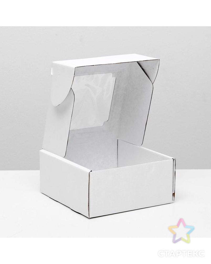 Коробка самосборная, с окном, белая, 19 х 19 х 9 см арт. СМЛ-89118-1-СМЛ0004987532 2