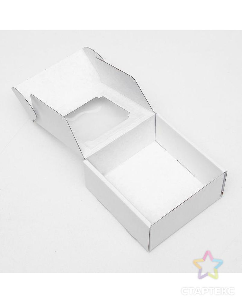 Коробка самосборная, с окном, белая, 19 х 19 х 9 см арт. СМЛ-89118-1-СМЛ0004987532 3