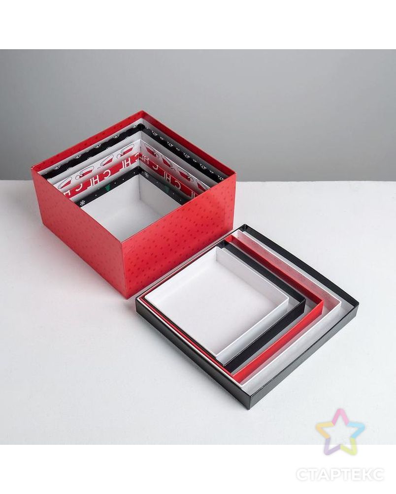Набор подарочных коробок 5 в 1 «С НГ», 14 × 14 × 8 - 22 × 22 × 12 см арт. СМЛ-87008-1-СМЛ0004992034 12