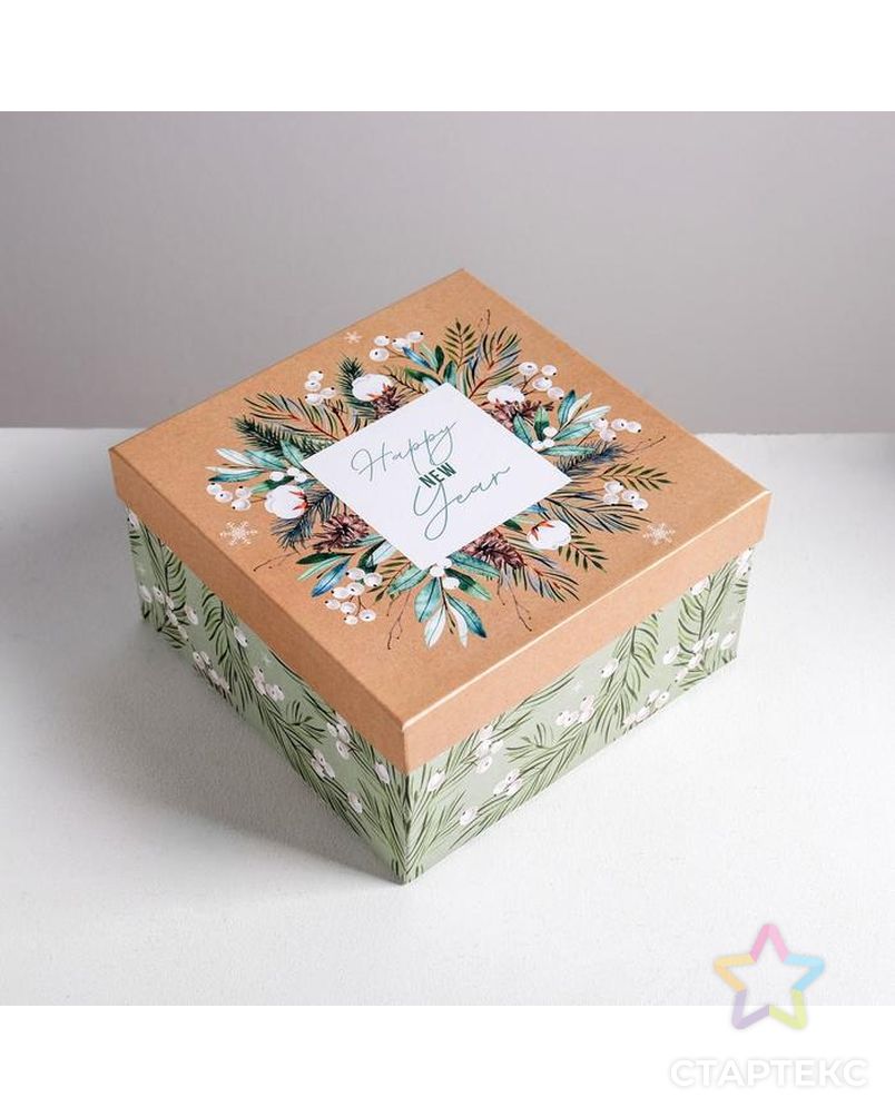 Набор подарочных коробок 5 в 1 «Зимний», 14 × 14 × 8 - 22 × 22 × 12 см арт. СМЛ-86848-1-СМЛ0004992035 5