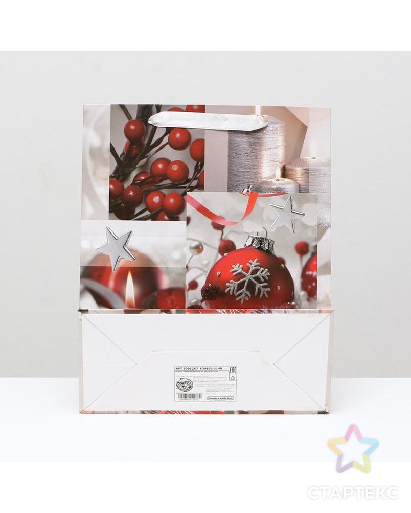 Пакет ламинированный "Новогодние свечи", 11,5 x 14,5 x 6 см арт. СМЛ-117906-3-СМЛ0005001267 2