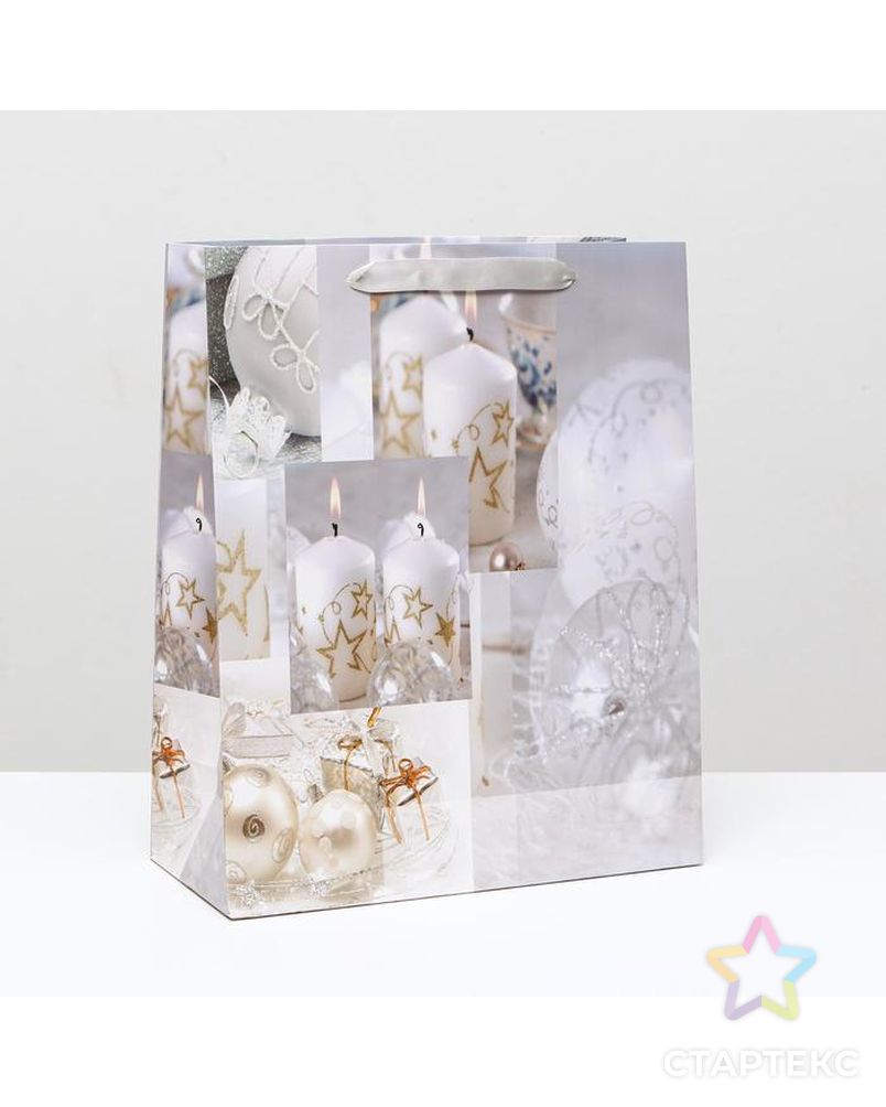 Пакет ламинированный "Свечи и подарки", 11,5 x 14,5 x 6 см арт. СМЛ-117907-2-СМЛ0005001268