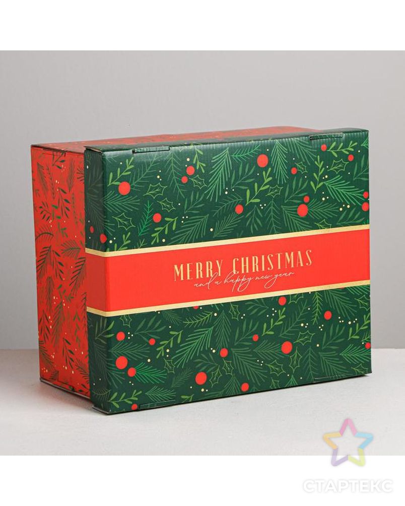 Складная коробка «С новым годом», 30 × 24.5 × 15 см арт. СМЛ-86853-1-СМЛ0005003735 1