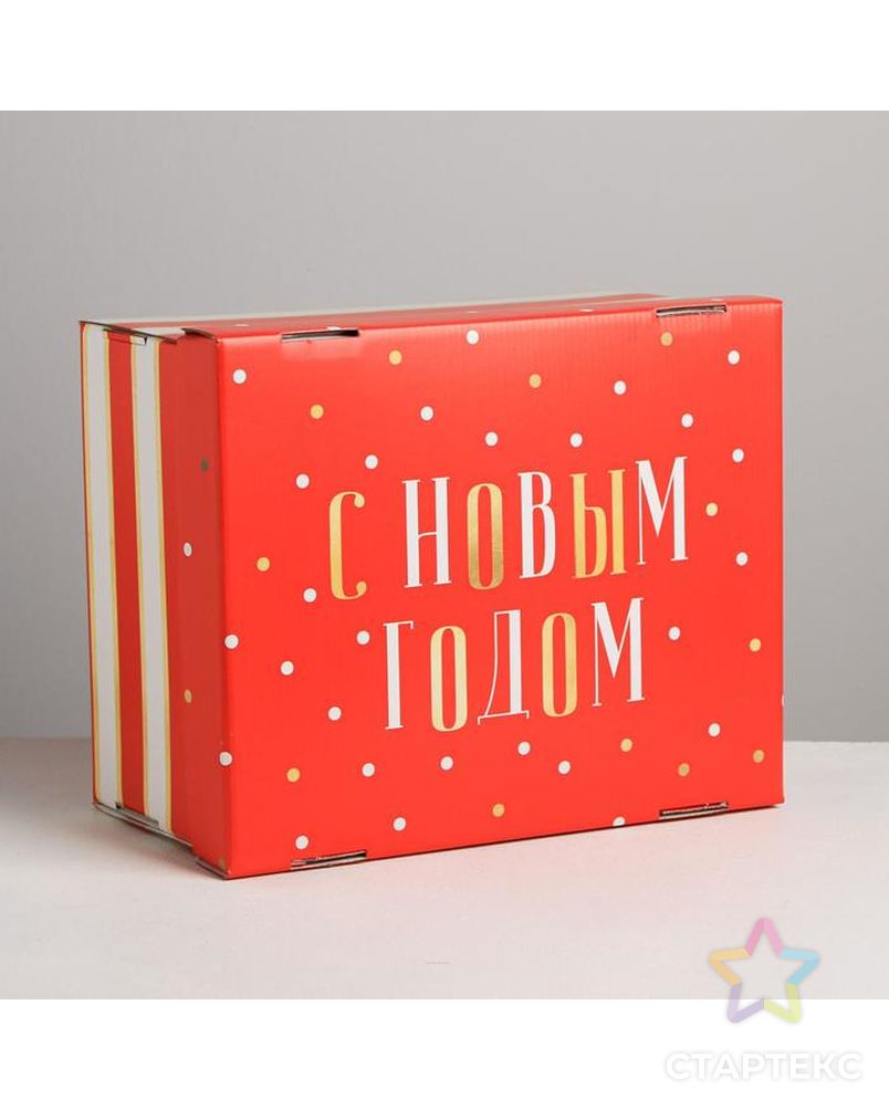 Складная коробка «Новогодний», 30 × 24.5 × 15 см арт. СМЛ-86854-1-СМЛ0005003736 1