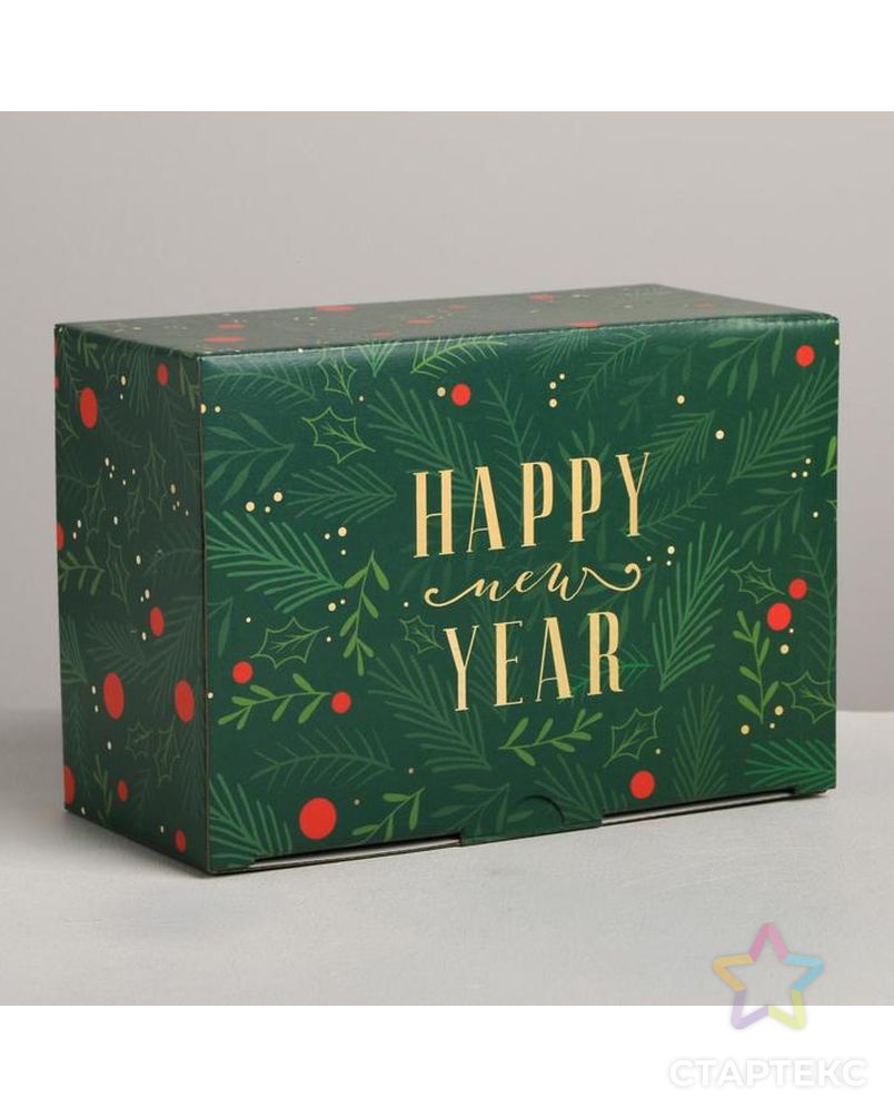 Складная коробка «С новым годом», 22 × 15 × 10 см арт. СМЛ-86926-1-СМЛ0005003790 1