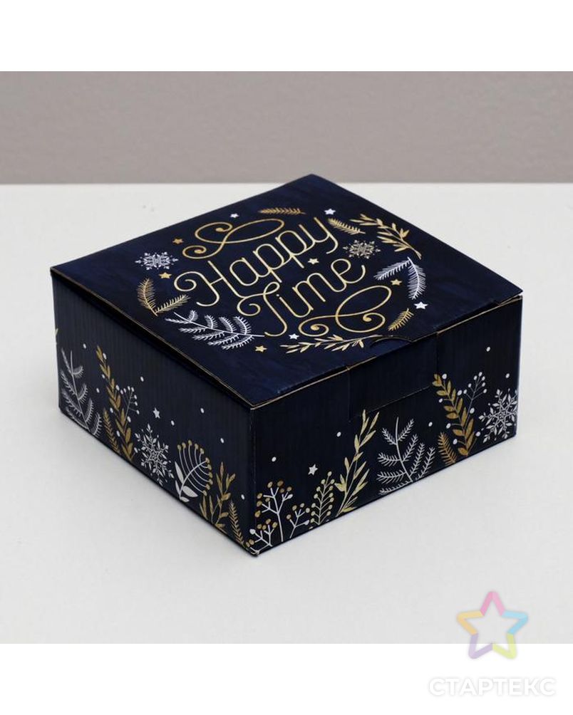 Складная коробка «Новогоднее волшебство», 15 × 15 × 7 см арт. СМЛ-88065-1-СМЛ0005003801 1