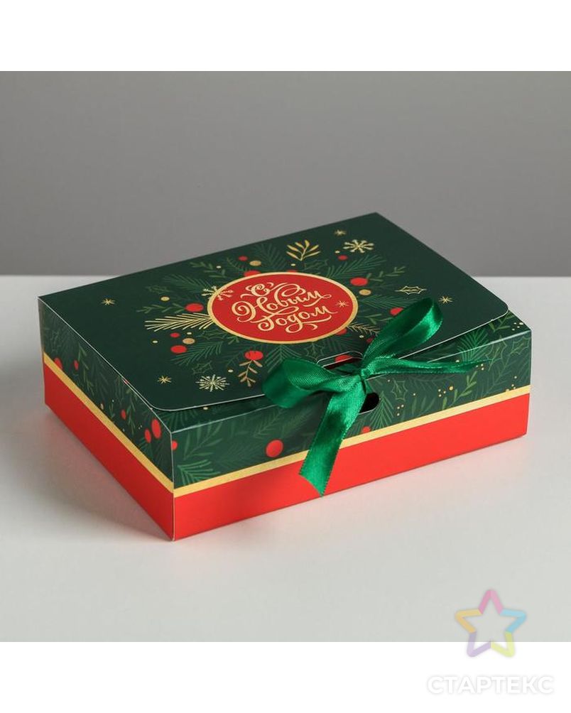 Складная коробка подарочная «С новым годом», 20 × 18 × 5 см арт. СМЛ-101644-3-СМЛ0005004044 1