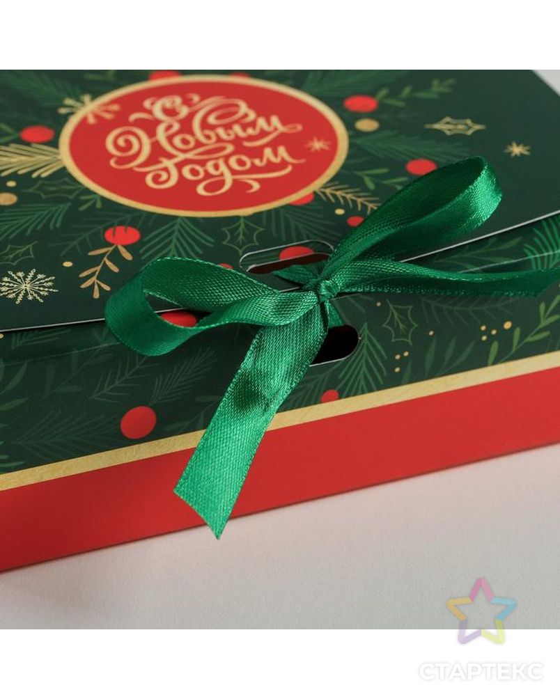 Складная коробка подарочная «С новым годом», 20 × 18 × 5 см арт. СМЛ-101644-3-СМЛ0005004044 3