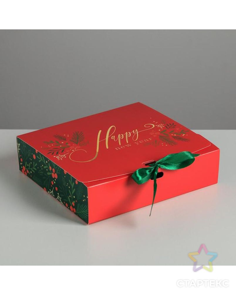 Складная коробка подарочная «С новым годом», 20 × 18 × 5 см арт. СМЛ-101644-1-СМЛ0005004054 1