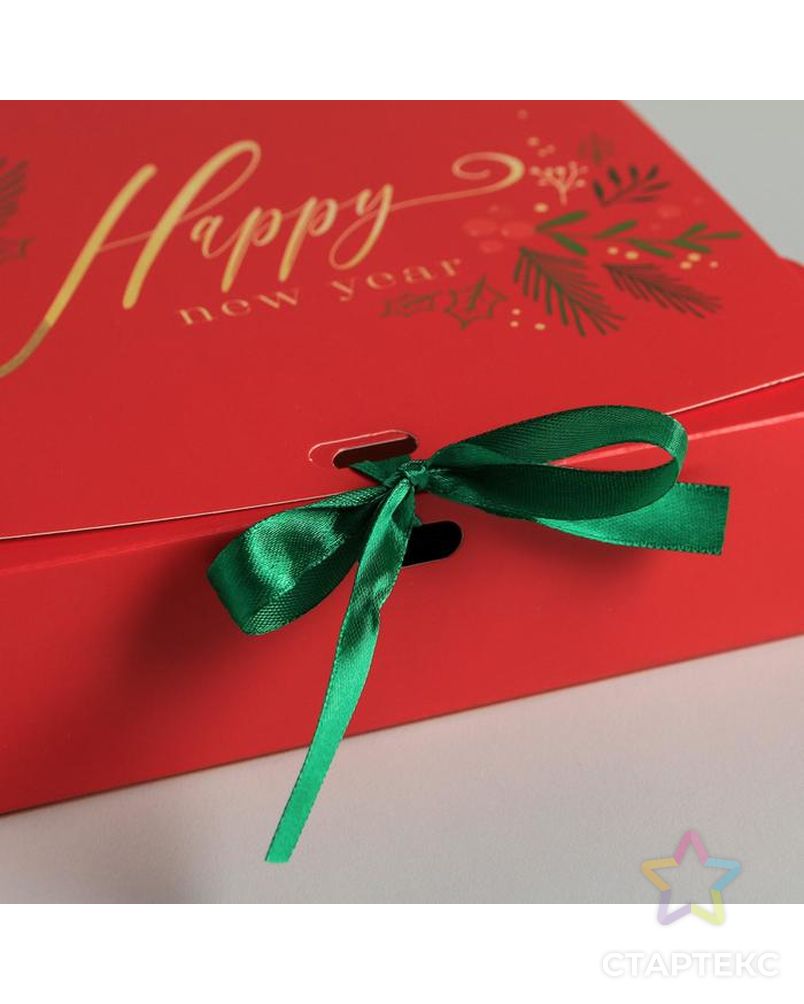 Складная коробка подарочная «С новым годом», 20 × 18 × 5 см арт. СМЛ-101644-1-СМЛ0005004054 3