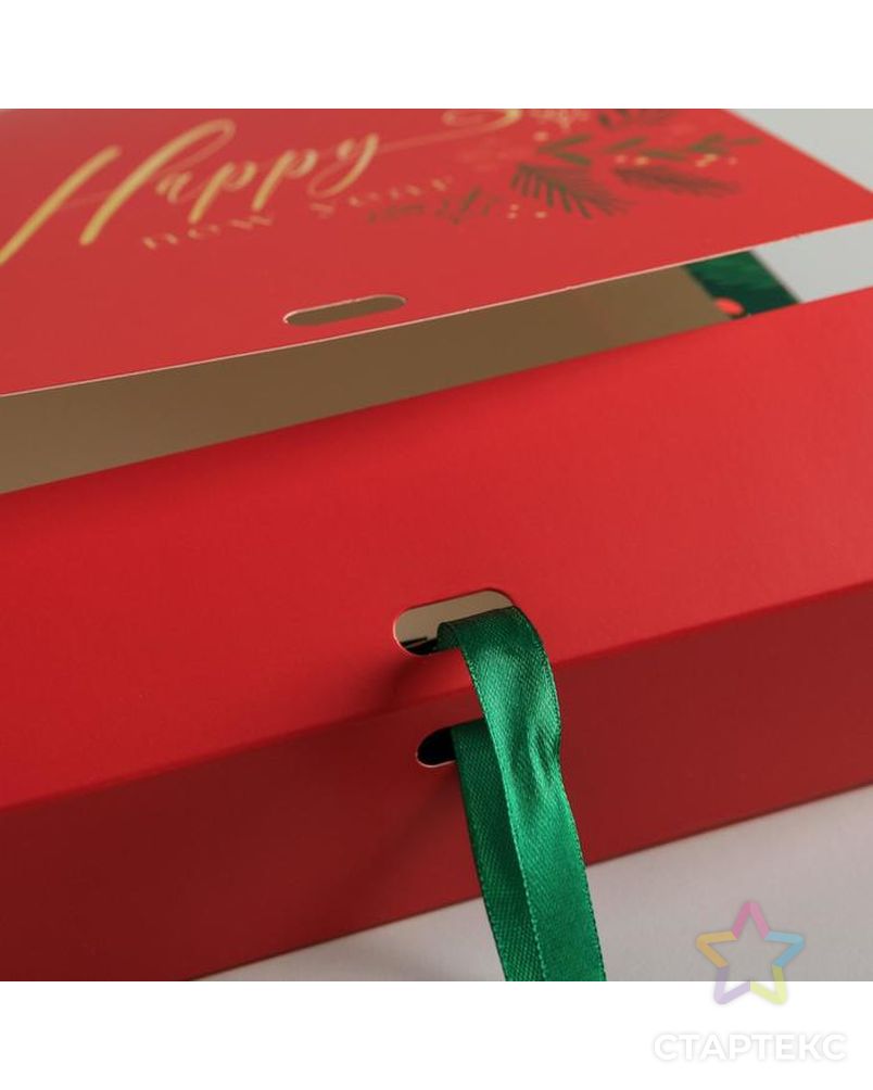 Складная коробка подарочная «С новым годом», 20 × 18 × 5 см арт. СМЛ-101644-1-СМЛ0005004054 4