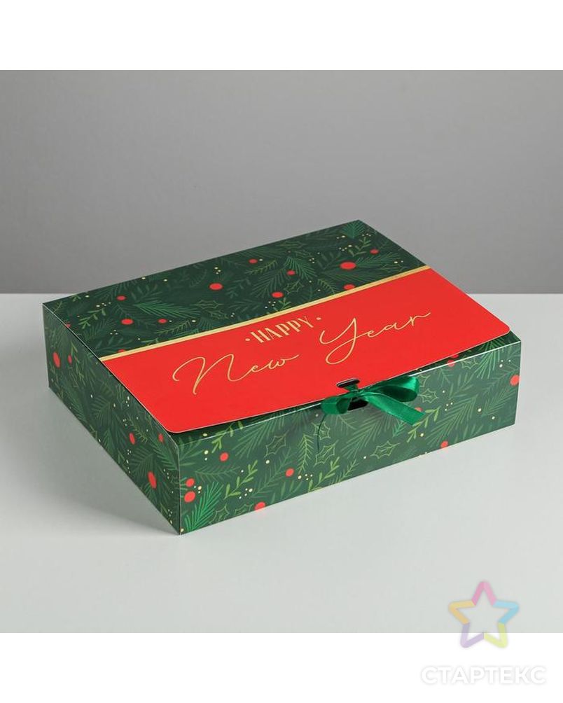 Складная коробка подарочная «С новым годом», 20 × 18 × 5 см арт. СМЛ-101644-2-СМЛ0005004064 1