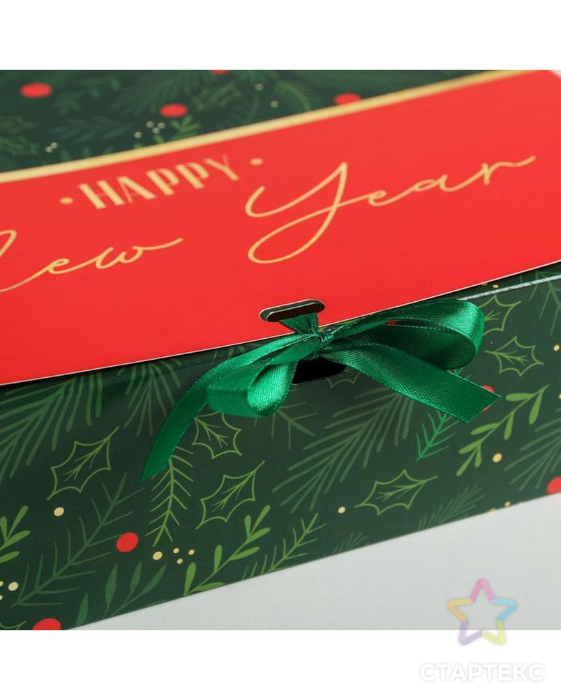 Складная коробка подарочная «С новым годом», 20 × 18 × 5 см арт. СМЛ-101644-2-СМЛ0005004064 3