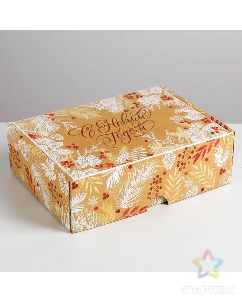 Складная коробка «Новогодний», 30,7 × 22 × 9,5 см арт. СМЛ-101245-1-СМЛ0005010500 4