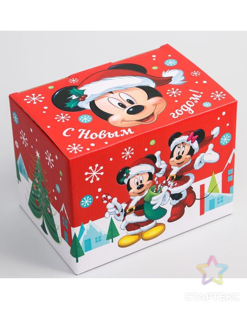 Коробка подарочная складная "С Новым Годом", Микки Маус, 20 × 15 × 14 см арт. СМЛ-87911-1-СМЛ0005012612 3