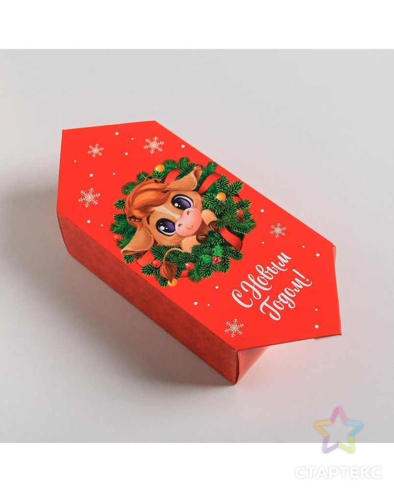 Сборная коробка‒конфета «С Новым годом», 9,3 × 14,6 × 5,3 см арт. СМЛ-101290-1-СМЛ0005013321 1