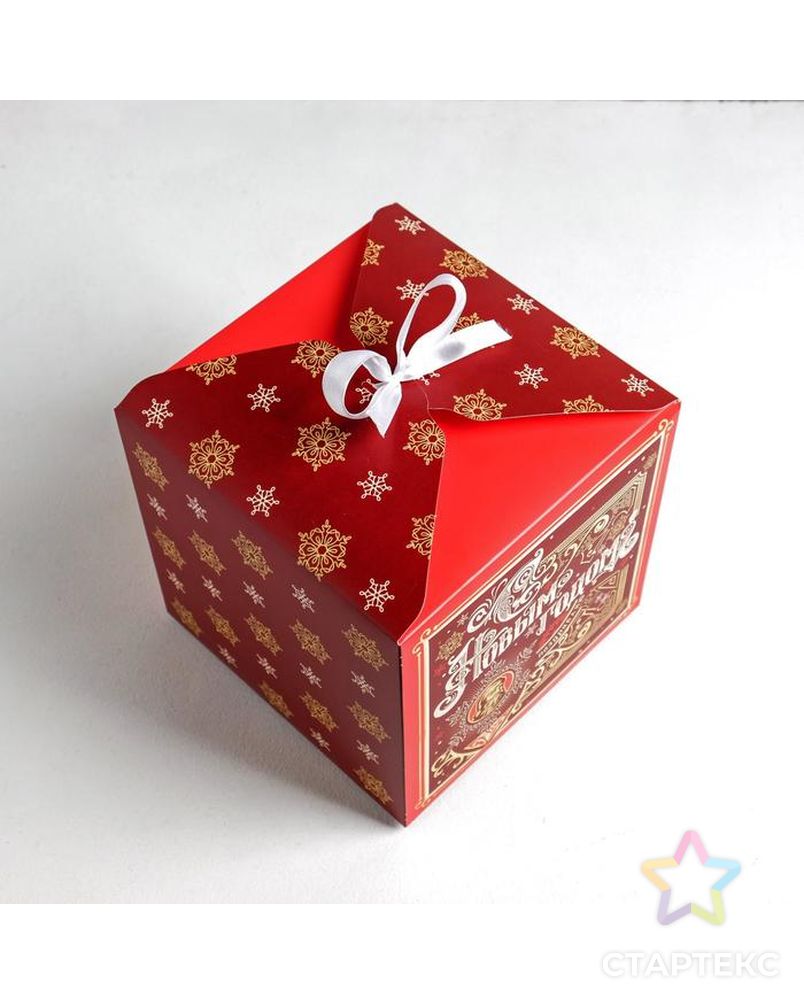 Складная коробка «Новогодний», 18 × 18 × 18 см арт. СМЛ-101289-1-СМЛ0005017518 3