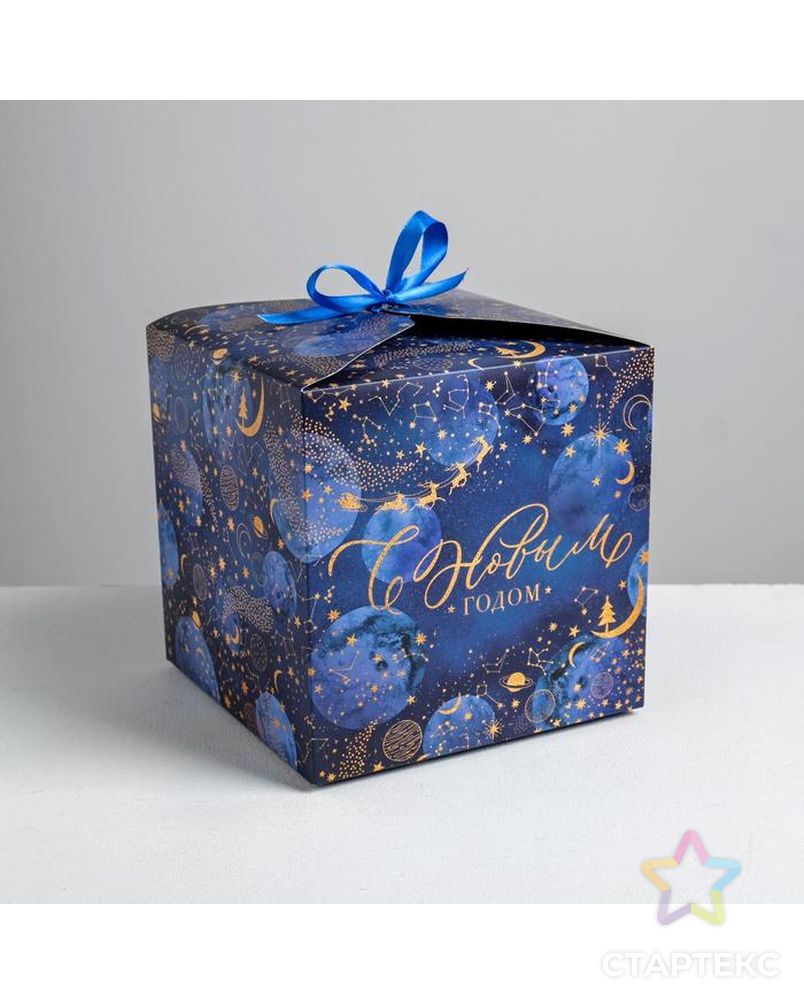 Складная коробка «Новогоднее волшебство», 18 × 18 × 18 см арт. СМЛ-101241-1-СМЛ0005017520 1