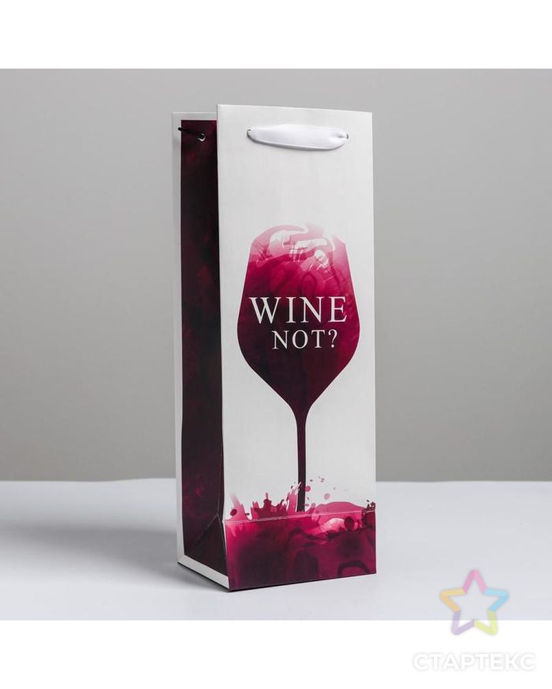 Пакет ламинированный под бутылку Wine not, 13 x 36 x 10 см арт. СМЛ-92444-1-СМЛ0005035712 1
