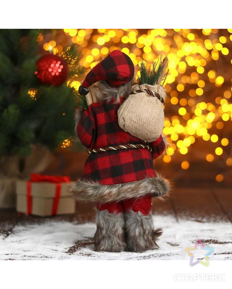 Дед Мороз "В мохнатой шубке с лыжами" 14х30 см арт. СМЛ-91225-1-СМЛ0005036017 3