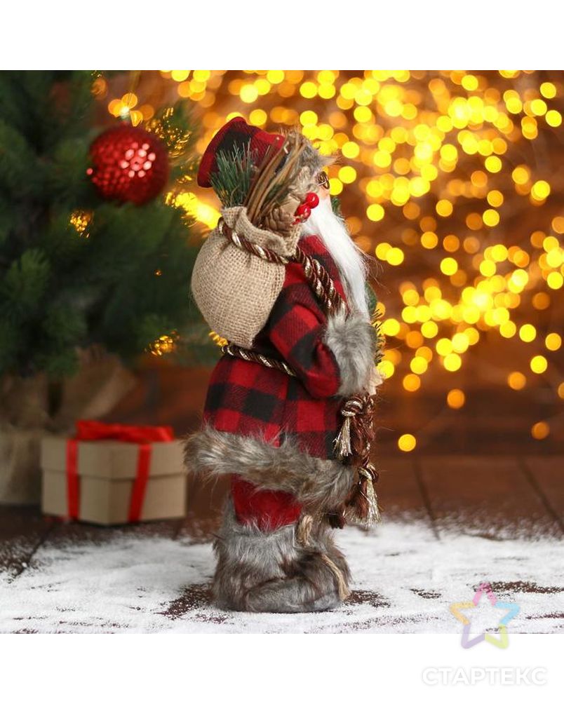 Дед Мороз "В мохнатой шубке с лыжами" 14х30 см арт. СМЛ-91225-1-СМЛ0005036017 4