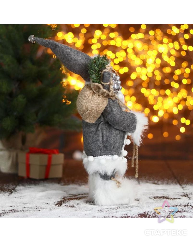Дед Мороз "В сером тулупе со снегоступами" 16х30 см арт. СМЛ-91230-1-СМЛ0005036024 4